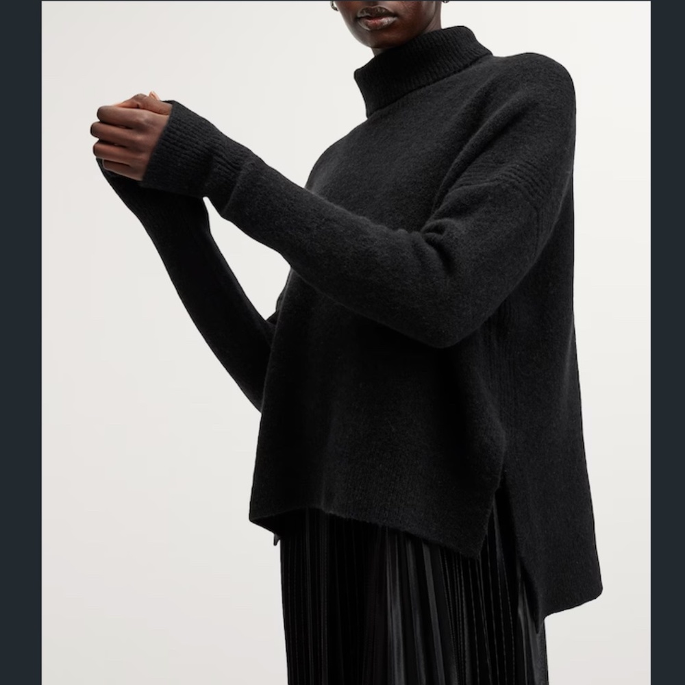 All Saints Spark Dress Wool Blend Turtleneck Sweater in MEDIUM